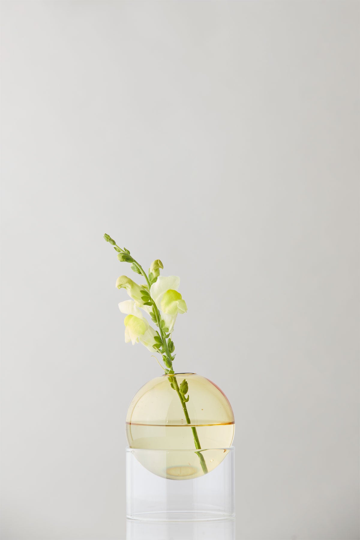 STANDING FLOWER BUBBLE, LOW TUBE, YELLOW