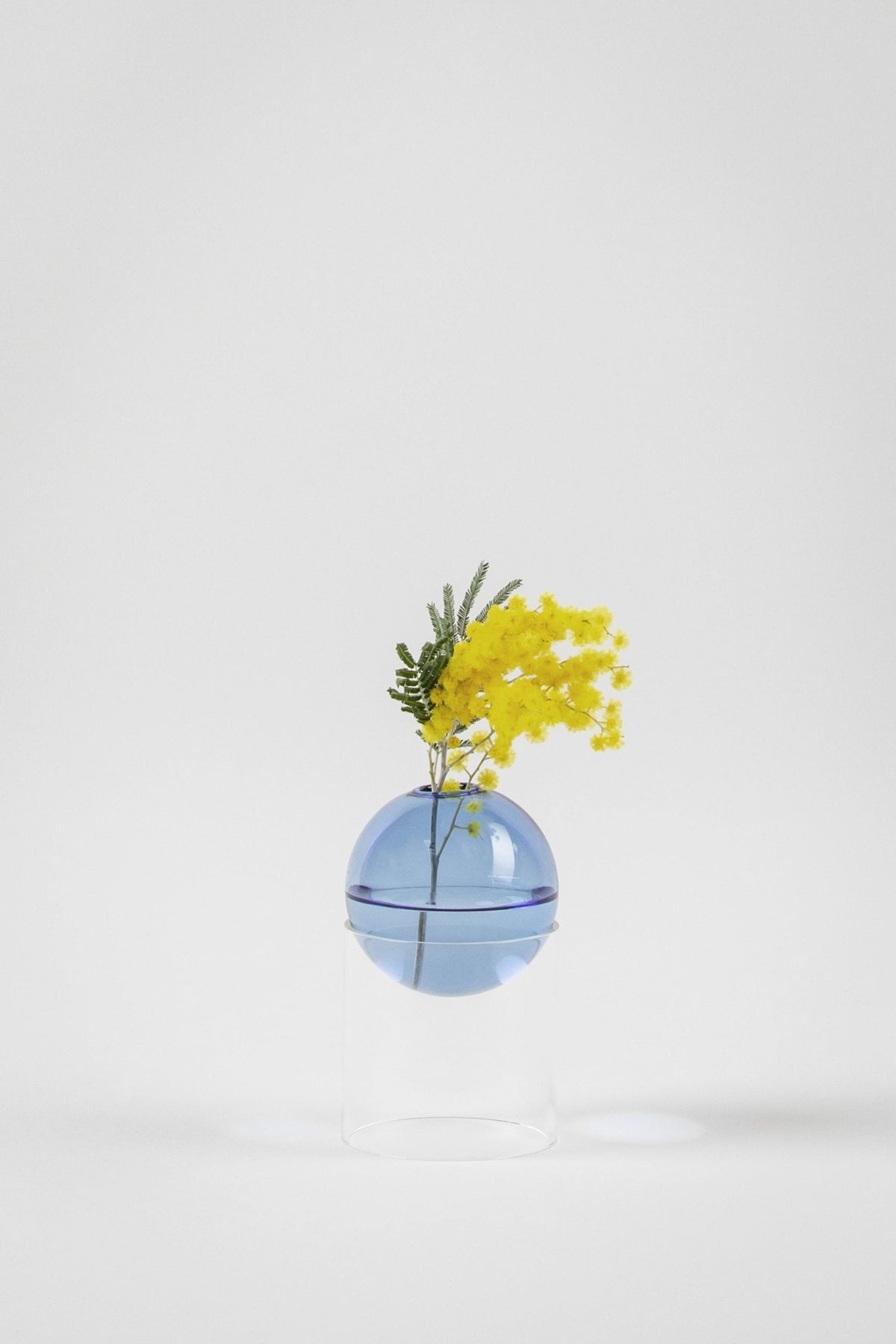 STANDING FLOWER BUBBLE, TALL TUBE, BLUE